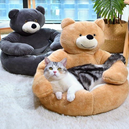 Kuschel -Teddybett für Hunde  🐶 & Katzen  😻
